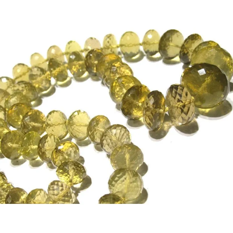 Yellow/Golden Topaz Necklace with Gold Filled Spiral Toggle Clasp